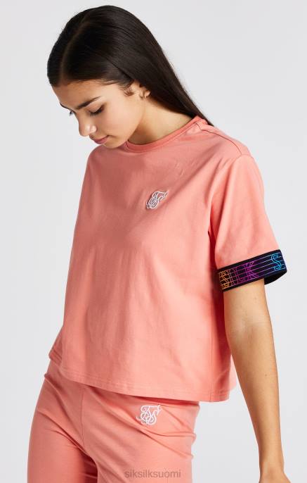 SikSilk koralliteipattu crop t-paita tytöt 6LR8326 vaatteet