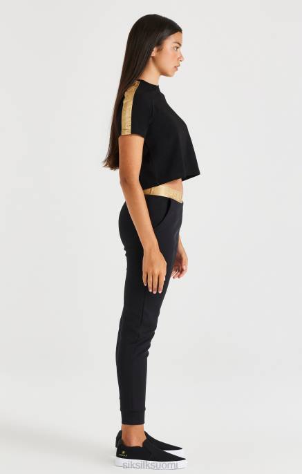 SikSilk metallinen teipattu raglan-t-paita - musta tytöt 6LR8316 vaatteet