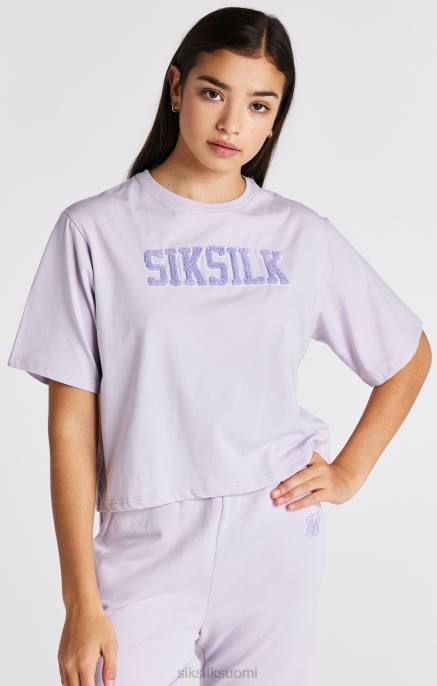 SikSilk violetti varsity-logoinen crop t-paita tytöt 6LR8327 vaatteet