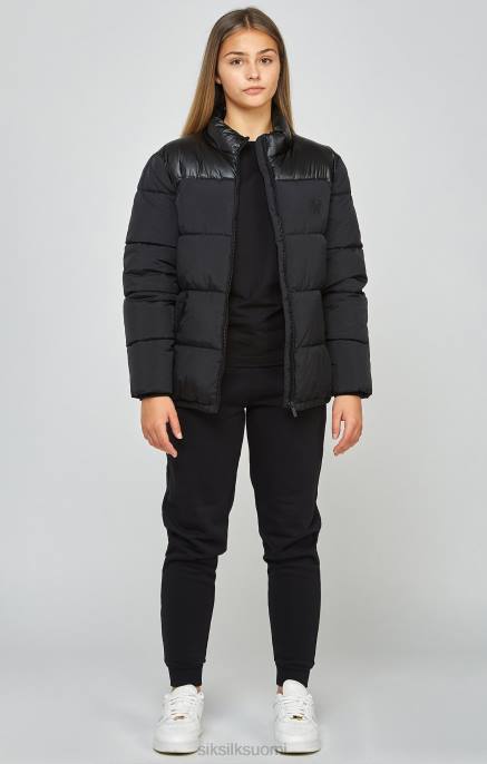 SikSilk musta vetoketju bubble takin läpi tytöt 6LR8340 vaatteet